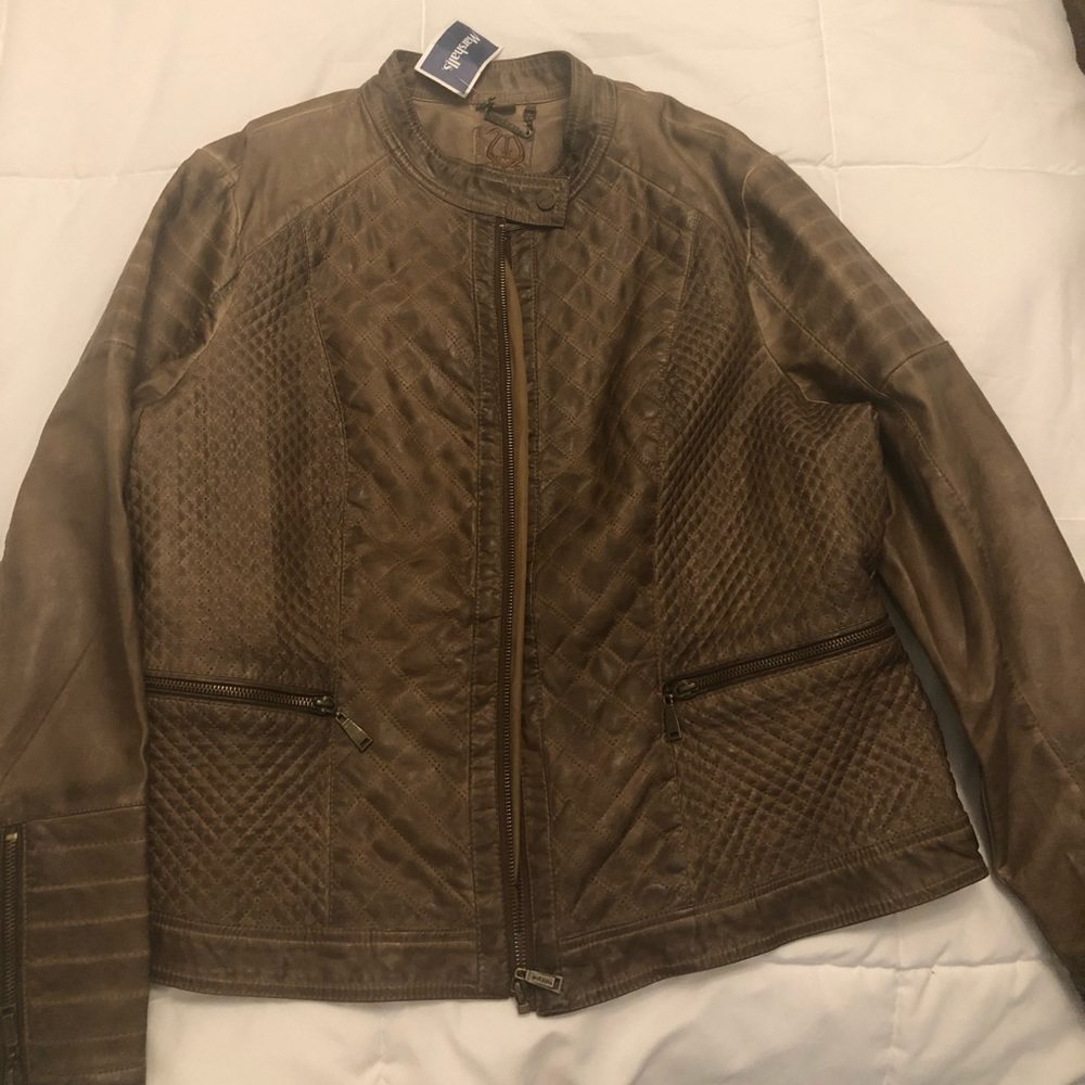 100% Vegan Brown Leather Jacket